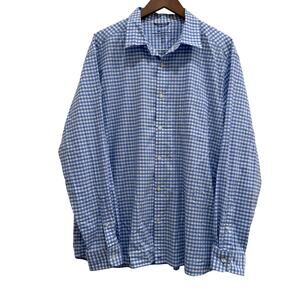 Vineyard Vines Men’s XXL On-The-Go brrr° Gingham Shirt Blue White Button Down